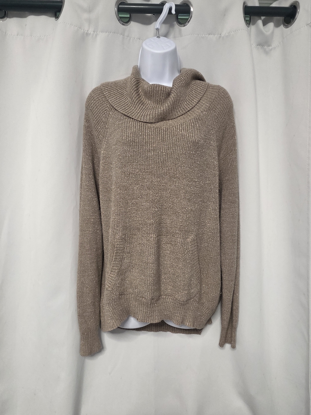 Cozy Cowl Neck Women's Sweater in Beige